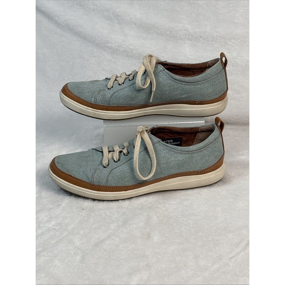 Cobb Hill Sneaker Shoes Women's Size 8.5 Blue Bailee Canvas Waterproof CI7741